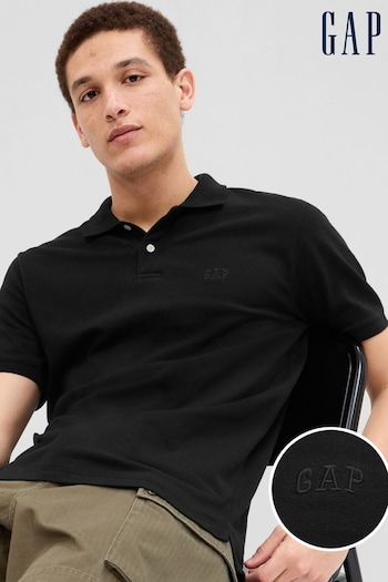 Gap Black Logo Pique Polo Shirt (K41022) | £25