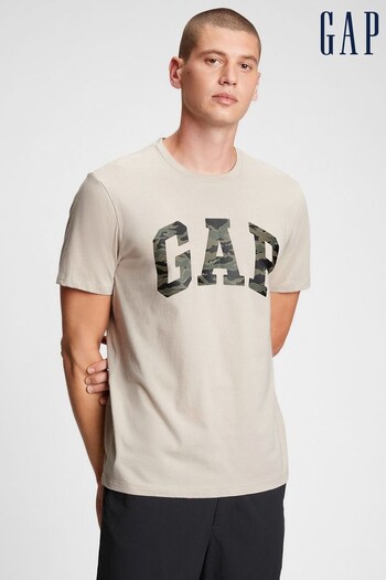 Gap Beige Logo Short Sleeve Crewneck T-Shirt (K41036) | £16