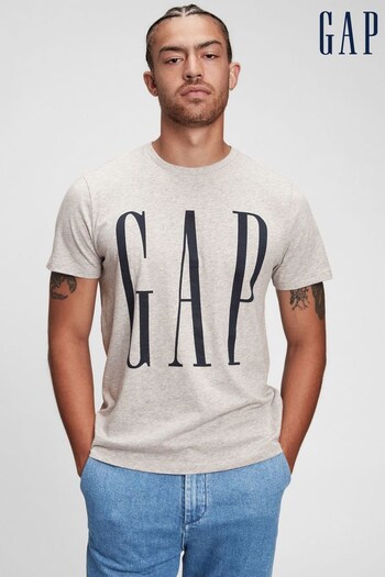 Gap Beige Logo Short Sleeve Crew Neck T-Shirt (K41059) | £16