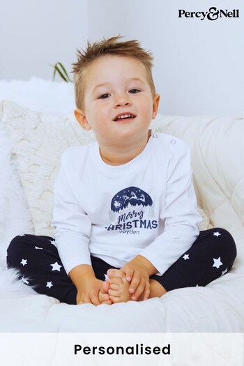 Personalised Christmas Snowglobe Pyjama Set for Babies by Percy & Nell (K41075) | £26