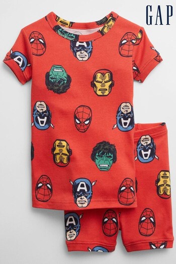 Gap Red Marvel Avengers Short Sleeve Pyjama Shorts Set (K41098) | £20