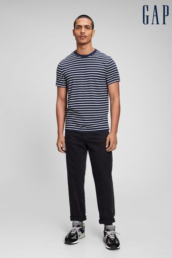 Gap White Everyday Soft Stripe Short Sleeve Crewneck T-Shirt (K41119) | £16