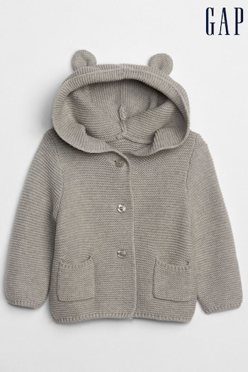 Gap Grey Knitted Brannan Bear Cardigan - Baby (Newborn - 24mths) (K41297) | £18