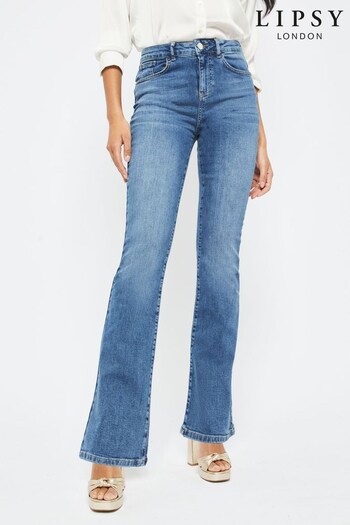 Lipsy Blue Sculpt Mid Rise Chloe Flare Patches Jeans (K41334) | £49