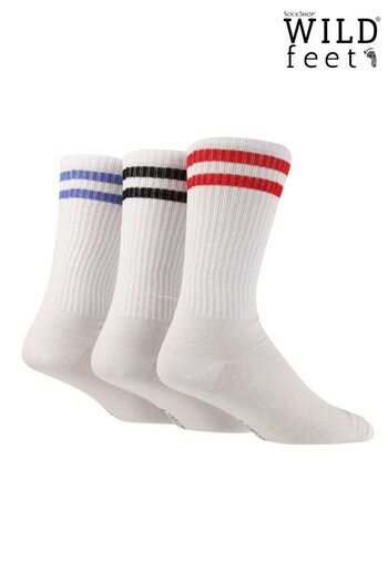Wildfeet White Stripe Sporty Crew Socks (K41476) | £14