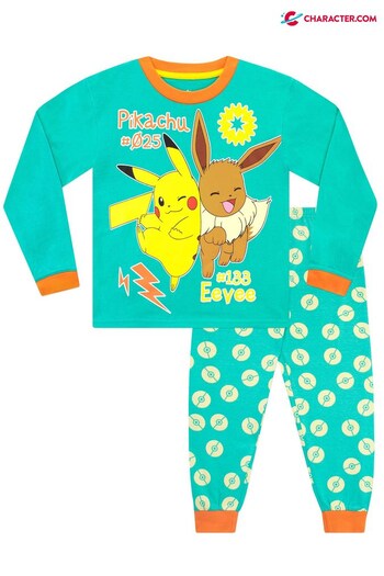 Character Green Pikachu Long Sleeve Pyjamas (K41720) | £19
