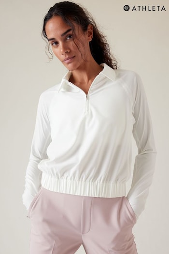 Athleta White Long Sleeve custom Polo Shirt (K41936) | £95