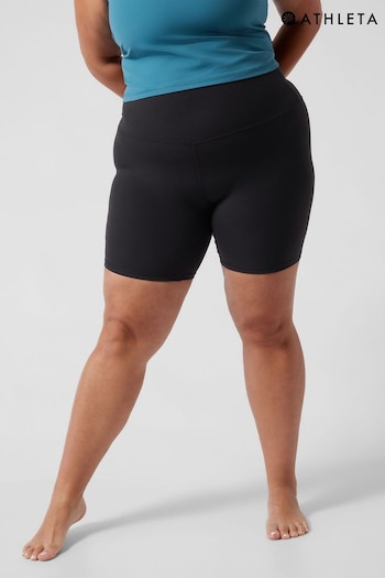 Athleta Black Transcend 5 Inch Mid Rise Cycling Blank Shorts (K41938) | £50