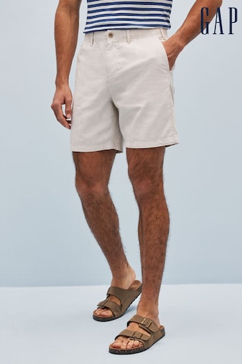 Gap Beige 7" Linen Cotton Shorts (K41968) | £45