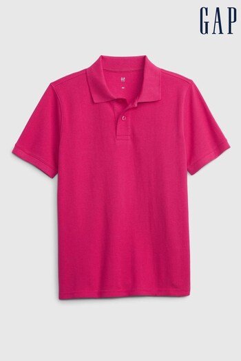 Gap Pink Pique Short Sleeve Polo Logo Shirt (K41974) | £14