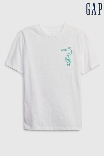 Gap White Graphic Short Sleeve T-Shirt (K41981) | £12