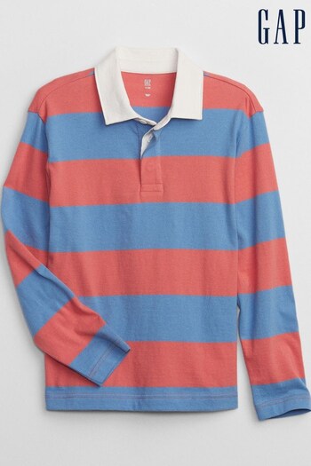 Gap Red and Blue Stripe Rugby Long Sleeve Shirt (K42028) | £20