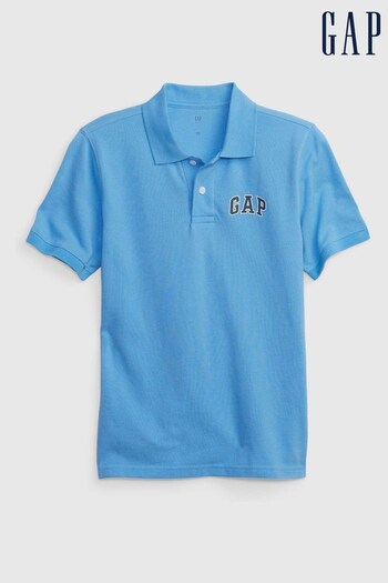 Gap Blue Logo Pique Short Sleeve Polo Shirt (K42038) | £14