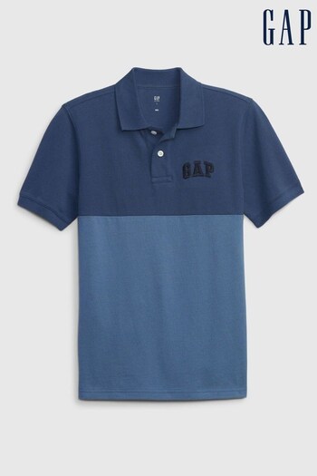 Gap Blue Logo Pique Short Sleeve Polo Shirt (K42041) | £14