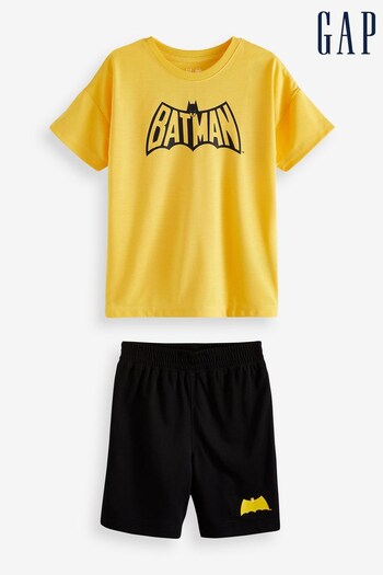 Gap Yellow Marvel Batman Short Sleeve Pyjama Shorts Set (K42087) | £28