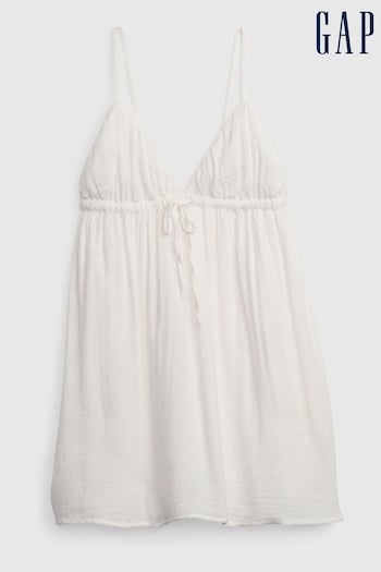 Gap White Gauze Tie-Front Sleeveless Mini Dress (K42104) | £40