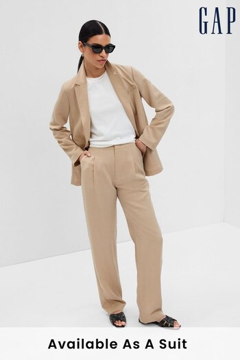 Gap Beige High Waisted Tailored Wide Leg Suit Trousers (K42174) | £60