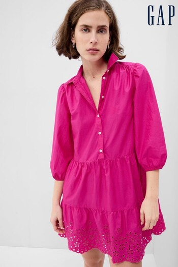 Gap Pink Puff Long Sleeve Shirtdress (K42198) | £65
