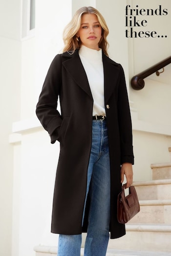 Friends Like These Black Longline Tailored Smart Coat (K42404) | £89