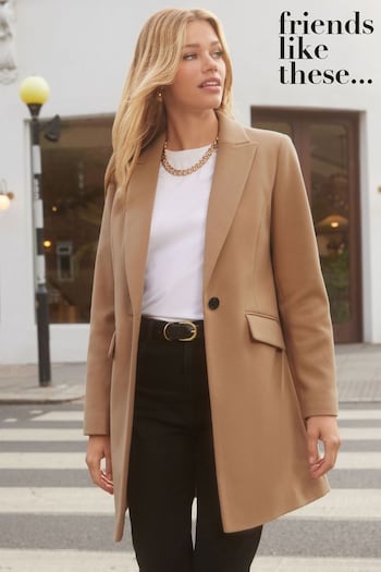 Friends Like These Camel Tailored Single Button Coat (K42408) | £62