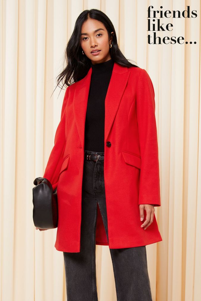 Womens red cheap wool jacket