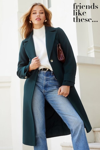 Gifts for Her Teal Green Longline Tailored Smart Coat (K42413) | £89