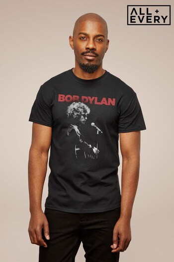 All + Every Black Bob Dylan Sound Check Men's Music T-Shirt (K42536) | £22