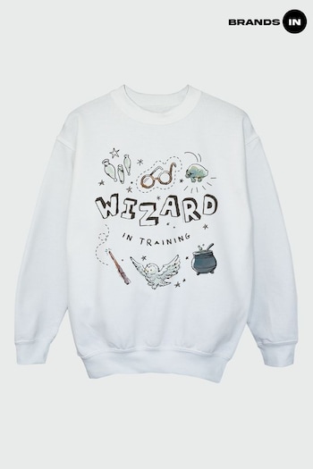 Brands In WHITE Harry Potter Wizard In Training Boys White Sweatshirt (K42541) | £25