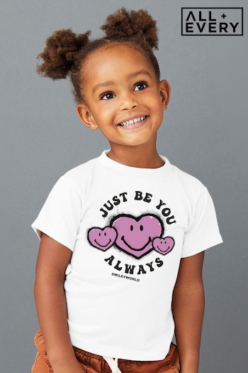 All + Every White SmileyWorld Just Be You Always Kids T-Shirt (K42726) | £17.50