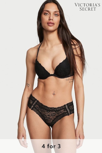 Victoria's Secret Black Double Side Lace Up Lacie Cheeky Knickers (K42767) | £9