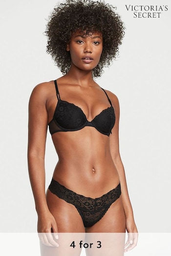 Victoria's Secret Black Thong Lace Knickers (K42775) | £9
