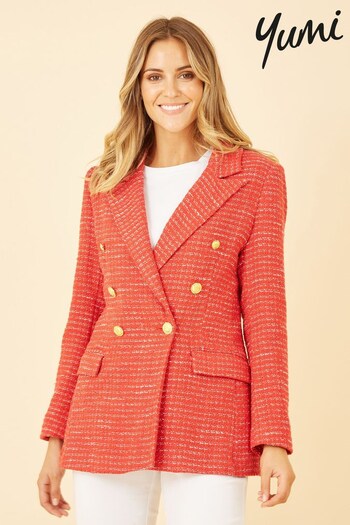 Yumi Red Boucle Fitted Blazer (K42856) | £70