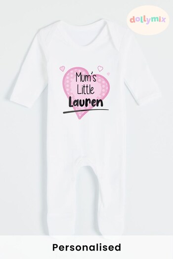 Personalised Heart Babygrow by Dollymix (K42940) | £18