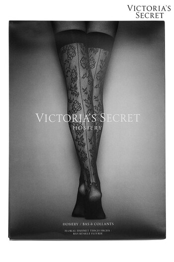 Victoria's Secret Black Lace Top Fishnet Stockings (K42955) | £22