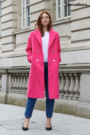Threadbare Pink Double Breasted Coat (K43013) | £65