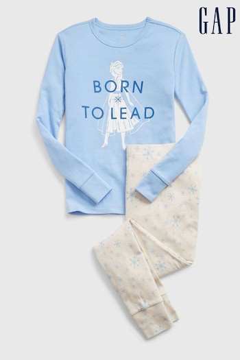 Gap Blue Disney Frozen Elsa Long Sleeve Pyjama Set (K43034) | £25