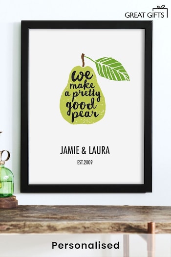 Personalised Framed 'Pretty Good Pear' Print by Great Gifts (K43100) | £20