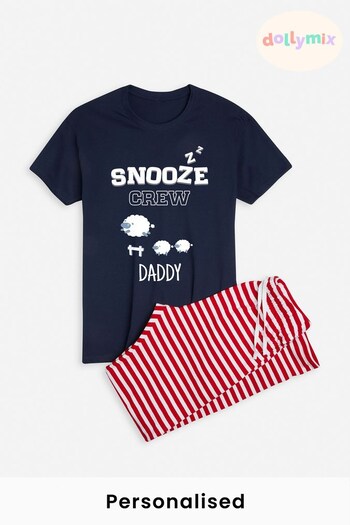 Personalised Snooze Crew Pyjamas for Men by Dollymix (K43113) | £30