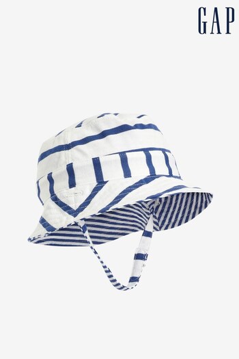 Gap Blue & White 2 Pack Printed Baby Sun Hats (K43241) | £15