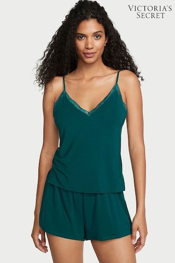 Victoria's Secret Black Ivy Green Stretch Modal Cami Set (K43407) | £45