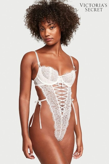 Victoria's Secret Coconut White Lace Bodysuit (K43408) | £69