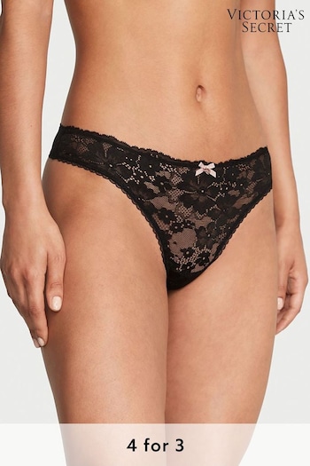 Victoria's Secret Black Lace Thong Knickers (K43417) | £14
