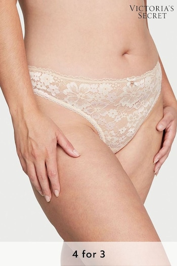 Victoria's Secret Marzipan Nude Lace Thong Knickers (K43422) | £14