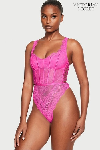 Victoria's Secret Summer Pink Lace Bodysuit (K43431) | £75
