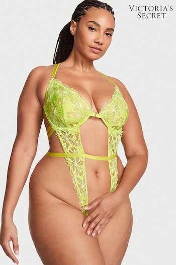 Victoria's Secret Limelight Green Floral Embroidered Bodysuit (K43432) | £105