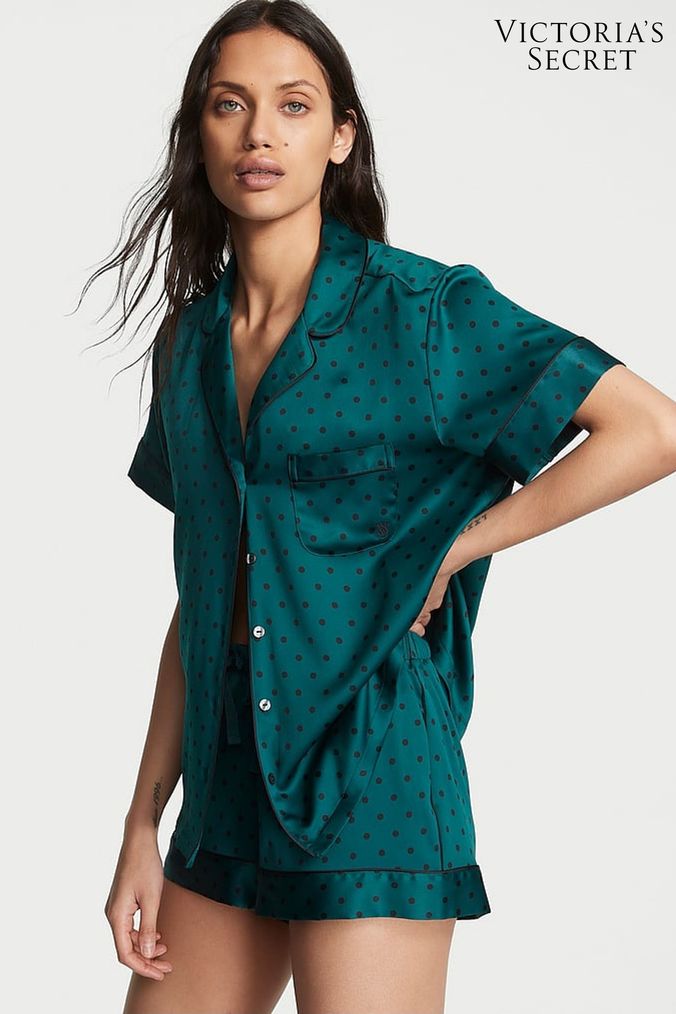 Victoria's Secret Black Ivy Green Dot Short Pyjamas (K43638) | £65