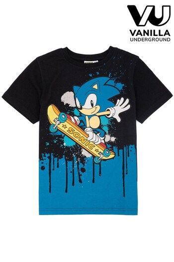 Vanilla Underground Black - Sonic The Hedgehog Gaming T-Shirt (K43695) | £14
