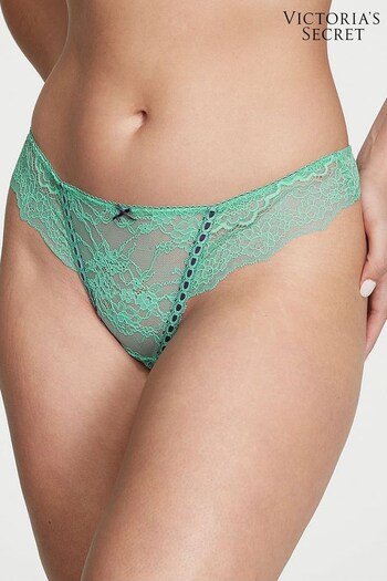 Victoria's Secret Parasail Green Ribbon Slot Thong Knickers (K43939) | £14