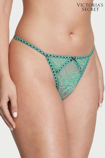Victoria's Secret Parasail Green Ribbon Slot G String Knickers (K43943) | £14