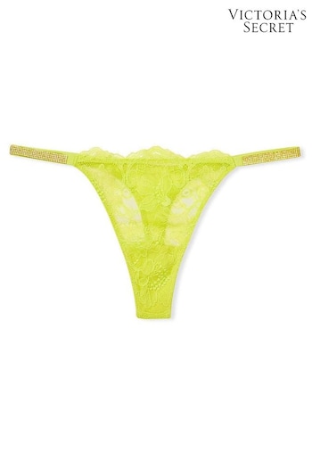 Victoria's Secret Limelight Green Lace Thong Shine Strap Knickers (K43947) | £20